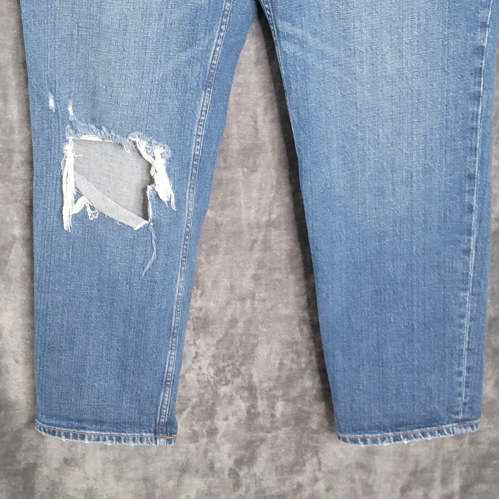 Abercrombie Fitch Ultra High Rise‎ Ankle Straight Jeans Women 32 Distressed Blue - Picture 10 of 11